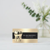 Tandarts Moderne Gouden 3D Tand Tandverzorging Visitekaartje (Staand voorkant)