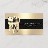 Tandarts Moderne Gouden 3D Tand Tandverzorging Visitekaartje (Voorkant)