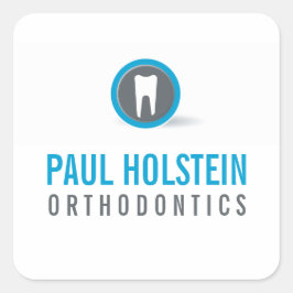 TANDARTS moderne professionele tand logo grijs bla Vierkante Sticker