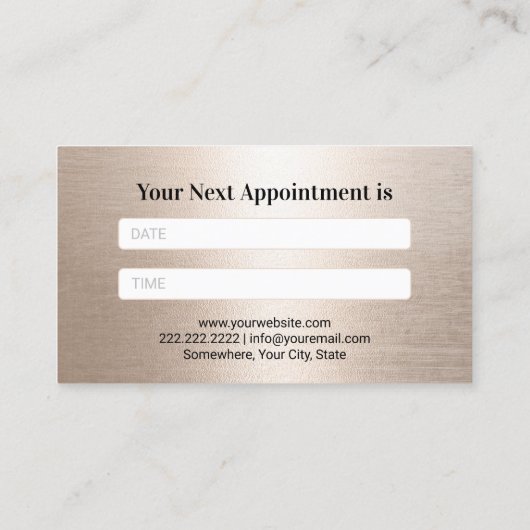 Tandarts Moderne Tand Stijlvolle Gouden Tandheelku Afsprakenkaartje (Achterkant)