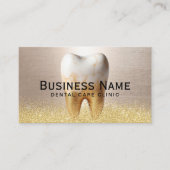 Tandarts Moderne Tand Stijlvolle Gouden Tandheelku Afsprakenkaartje (Voorkant)