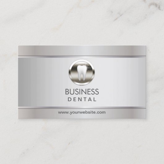 Tandarts Moderne Zilveren Tandheelkundige Afspraak Afsprakenkaartje (Voorkant)