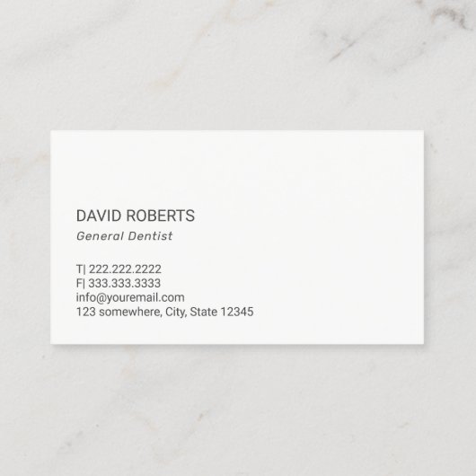 Tandarts Monogram Tand Logo Blauwgroen Tand Visitekaartje (Achterkant)