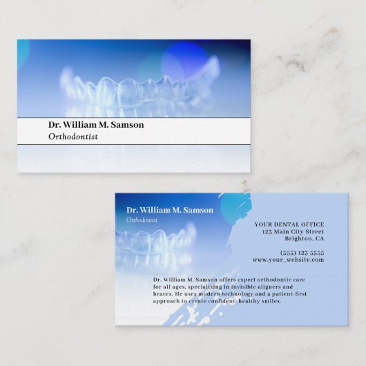 Tandarts of orthodontist moderne onzichtbare align visitekaartje (Voorkant / Achterkant)