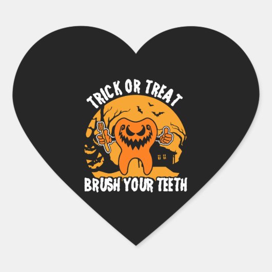 Tandarts ontwerp als Halloween kostuum Hart Sticker (Voorkant)