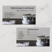Tandarts orthodontist met afspraak combinatie visitekaartje (Voorkant / Achterkant)