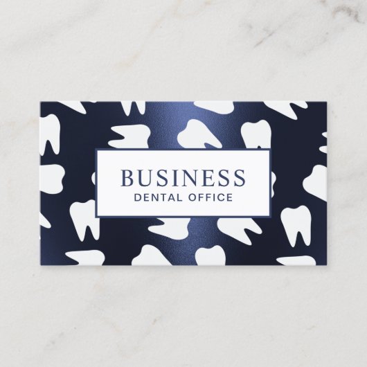 Tandarts Patroon Marine Blauw Tandheelkundige Afsp Afsprakenkaartje (Voorkant)