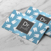Tandarts Patroon Modern Blauw Tandheelkundige Zorg Visitekaartje