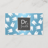 Tandarts Patroon Modern Blauw Tandheelkundige Zorg Visitekaartje (Voorkant)