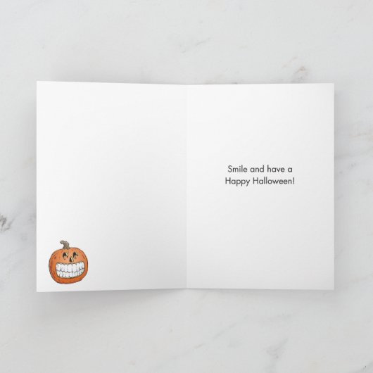 Tandarts pompoen Halloween Kaart (Binnen)