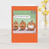 Tandarts pompoen Halloween Kaart (Gele Bloem)