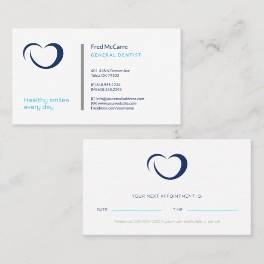 tandarts | Professioneel Visitekaartje (Voorkant / Achterkant)