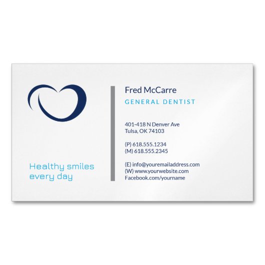 tandarts | Professioneel Visitekaartje Magnetisch Visitekaartje (Voorkant)