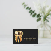 Tandarts Professionele 3D Gouden Tand Tandverzorgi Visitekaartje (Staand voorkant)