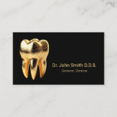 Tandarts Professionele 3D Gouden Tand Tandverzorgi Visitekaartje (Voorkant)