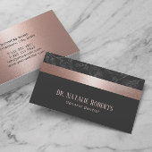 Tandarts Roos Gouden Streep Grijs Bloemen Tandheel Visitekaartje