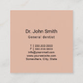 Tandarts Roos Gouden Tand Elegante Tandheelkundige Vierkante Visitekaartje (Achterkant)