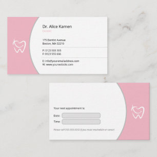 Tandarts   Roze glimlachtanden Afsprakenkaartje
