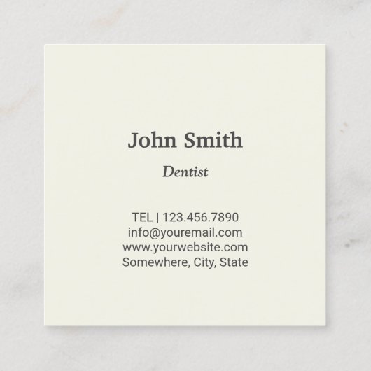 Tandarts Schattige Kind Kindertandheelkunde Tandhe Vierkante Visitekaartje (Achterkant)
