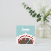 Tandarts Schattige Kind Kindertandheelkunde Tandhe Vierkante Visitekaartje (Staand voorkant)