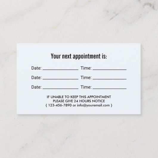 Tandarts Schone Tand Kantoor Afspraak Afsprakenkaartje (Achterkant)