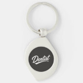 Tandarts Script Typografie Koffiemok Cadeau Sleutelhanger (Voorkant)
