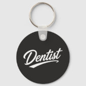 Tandarts Script Typografie Koffiemok Cadeau Sleutelhanger (Voorkant)