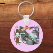 Tandarts Sock Monkey Cadeaus--Uniek Sleutelhanger (Voorkant)