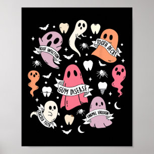 Tandarts spookachtige Halloween mondhygiënist is Poster