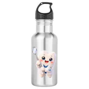 Tandarts stalen waterfles met leuk tandje Tandar