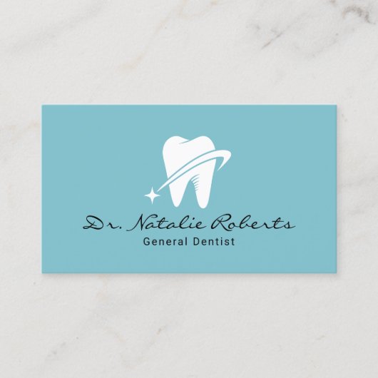 Tandarts Star Tooth Logo Professioneel Tandheelkun Afsprakenkaartje (Voorkant)