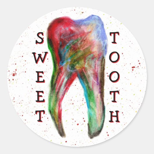 Tandarts Sticker met Snoep Liefhebber (Voorkant)