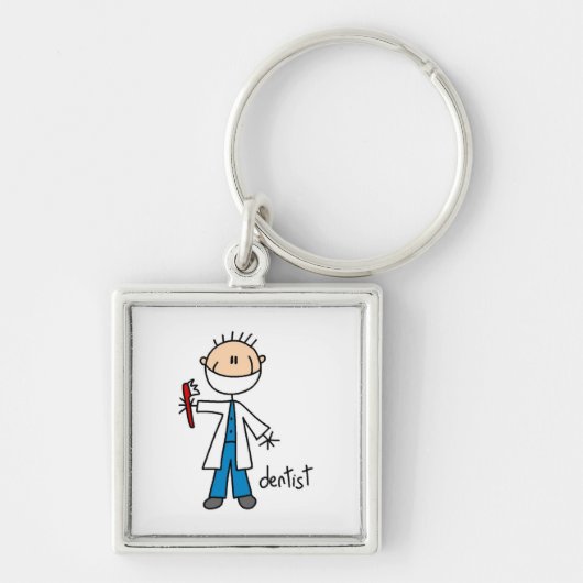 Tandarts Stokfiguur Sleutelhanger (Voorkant)