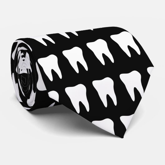 Tandarts stropdas met tandpatroonontwerp (Opgerold)