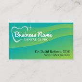 Tandarts Tand Logo Moderne Groene Curves Tandheelk Afsprakenkaartje (Voorkant)