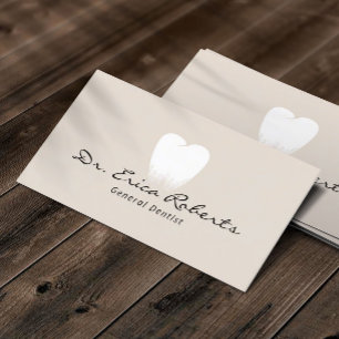 Tandarts Tand Logo Pastel Cream Dental Office Visitekaartje