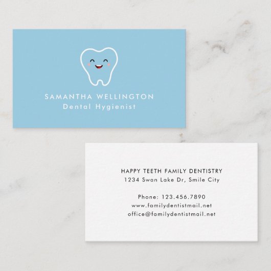 Tandarts Tand Logo Tandheelkundige Hygiënist Visitekaartje (Voorkant / Achterkant)