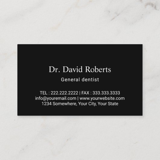 Tandarts Tand Logo Tandheelkundige zorg Modern gew Visitekaartje (Achterkant)