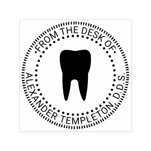 Tandarts Tand “Van”, “Kantoor van” Zelfinktende Stempel (Design)