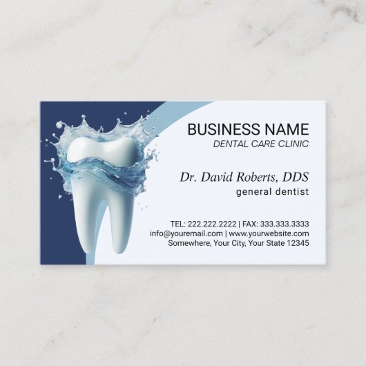 Tandarts Tand & Water Marine Tandheelkundige zorg  Afsprakenkaartje (Voorkant)