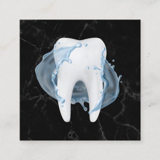 Tandarts Tand Water Splash Marble Tandheelkundige  Vierkante Visitekaartje (Voorkant)