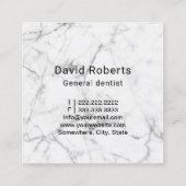 Tandarts Tand Water Splash Marble Tandheelkundige Vierkante Visitekaartje (Achterkant)