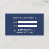 Tandarts Tand Water Splash Moderne Marine Blauw Ta Afsprakenkaartje (Achterkant)