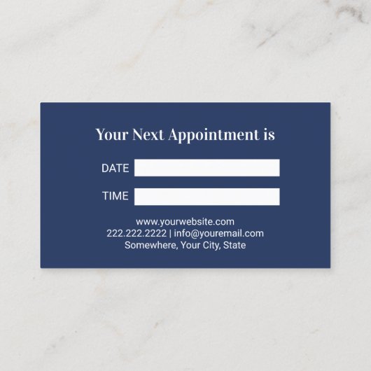 Tandarts Tand Water Splash Moderne Marine Blauw Ta Afsprakenkaartje (Achterkant)