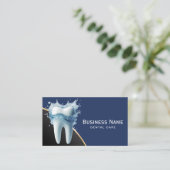 Tandarts Tand Water Splash Moderne Marine Blauw Ta Afsprakenkaartje (Staand voorkant)