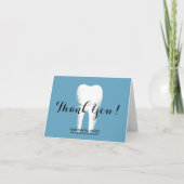 Tandarts Tandarts Witte Tand Elegant Blauw Bedankkaart (Voorkant)