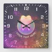 Tandarts Tandartspraktijk Rose Gouden Tand Vierkante Klok (Voorkant)