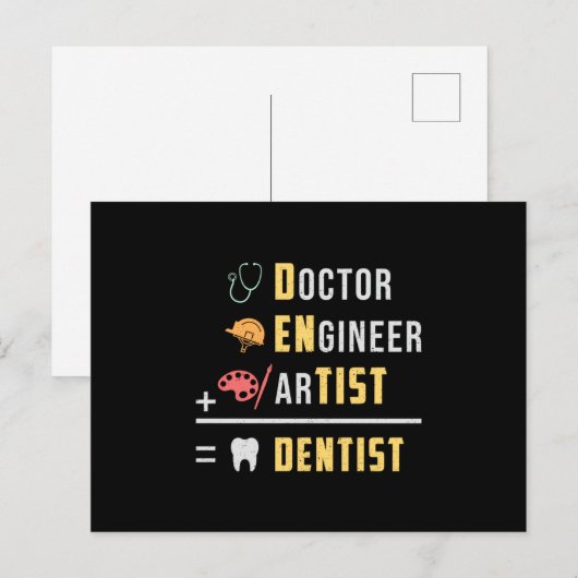 Tandarts Tanden Dokter Tand Grappig Gift Idee Briefkaart (Voorkant / Achterkant)