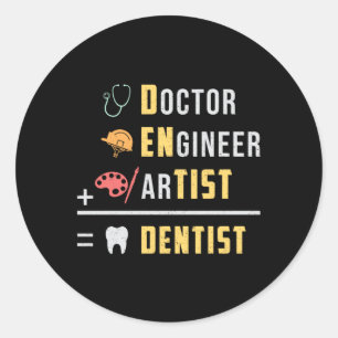 Tandarts Tanden Dokter Tand Grappig Gift Idee Ronde Sticker
