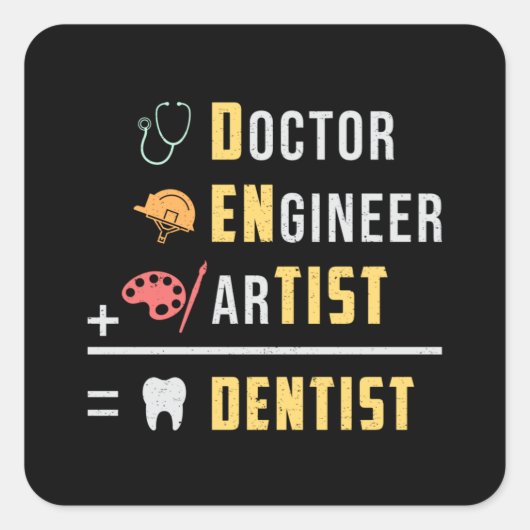 Tandarts Tanden Dokter Tand Grappig Gift Idee Vierkante Sticker (Voorkant)